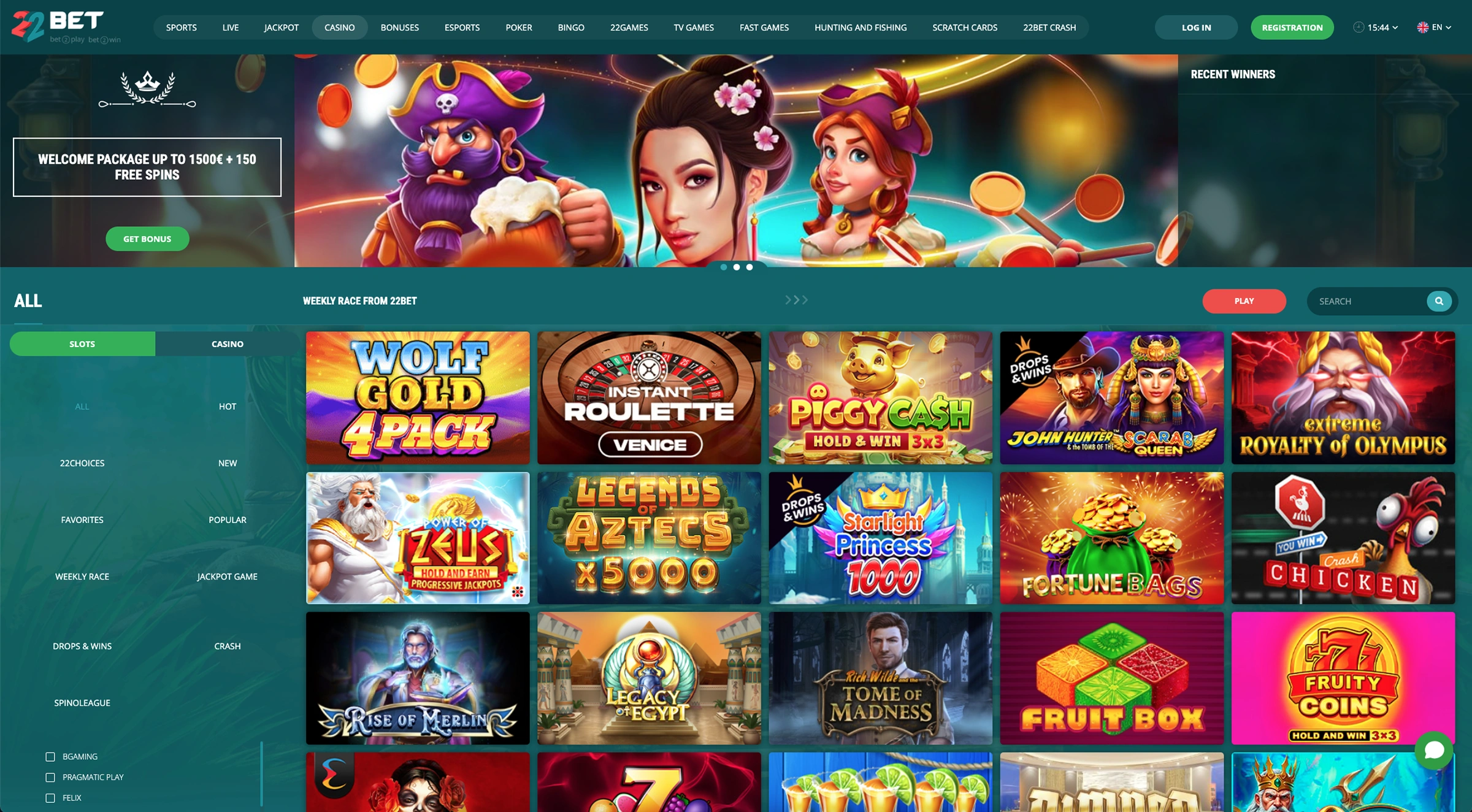 22Bet Casino-Spiele